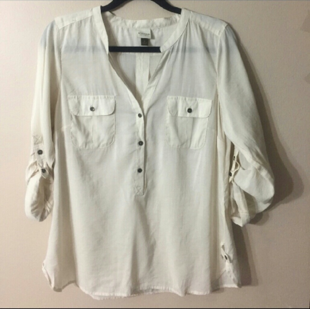 SONOMA  LIFE+STYLE 3/4 Button Front Top